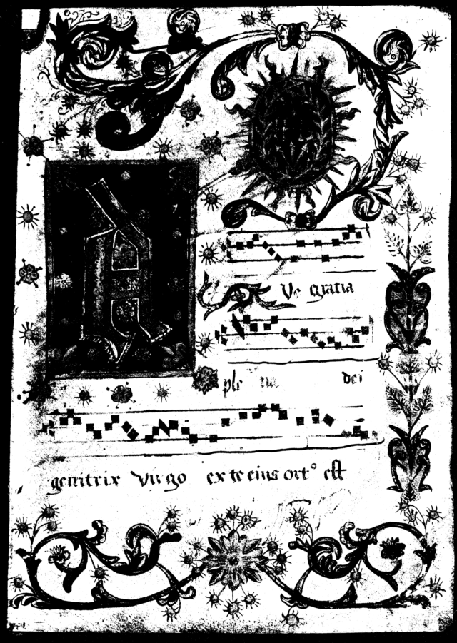 Figures 7-13: Seven digital images of folio 2 recto of University of Southern California Flewelling Antiphonary, digitized by the Jubilees Palimpsest Project.